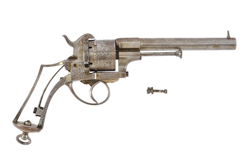 Lefaucheux, Revolver a spillo, modello Lefaucheux con incisioni alla culatta (cal. 11 mm)