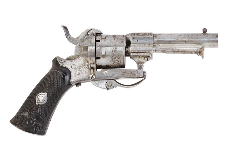 Revolver a spillo, piccolo calibro 5 mm, canna cilindrica liscia