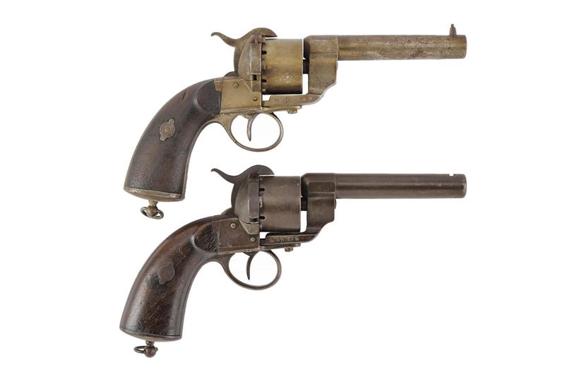 Lefaucheux, Lotto di due revolver Lefaucheux a spillo, calibro 11 mm