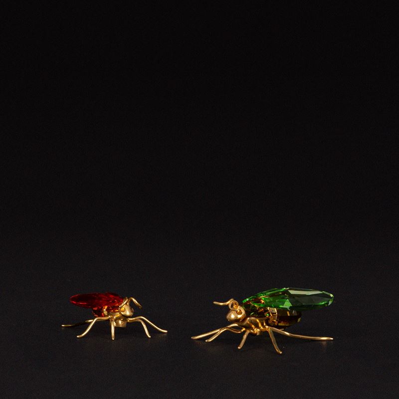 Swarovski - Insects and Butterflies – Bee Amaya in cristallo (due varianti: chrysolite e light si...