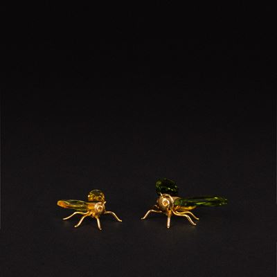 Fly Akima in cristallo Swarovski (olive) e Fly Akima in cristallo Swarovski (topaz)