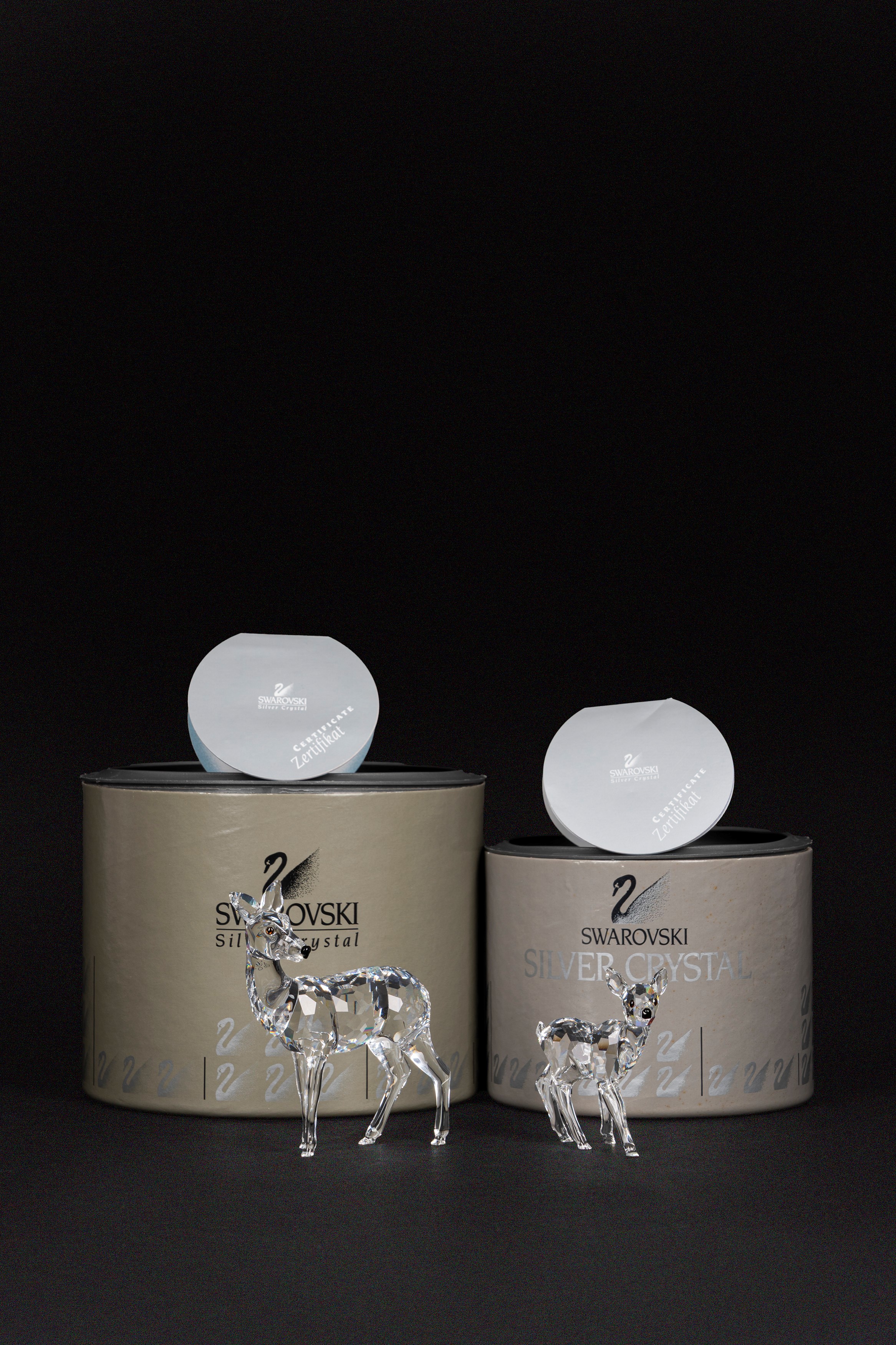 Swarovski - Cerva e Cerbiatto, scultura in cristallo della serie “Rare Encounters”