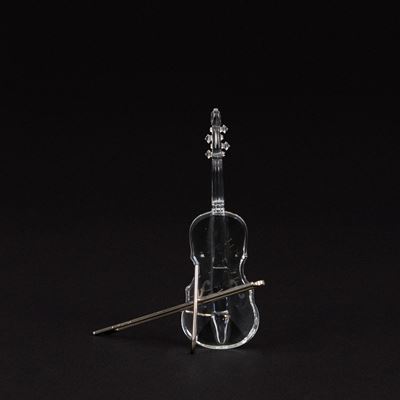 Violino in cristallo con archetto e stand (n. 203056)