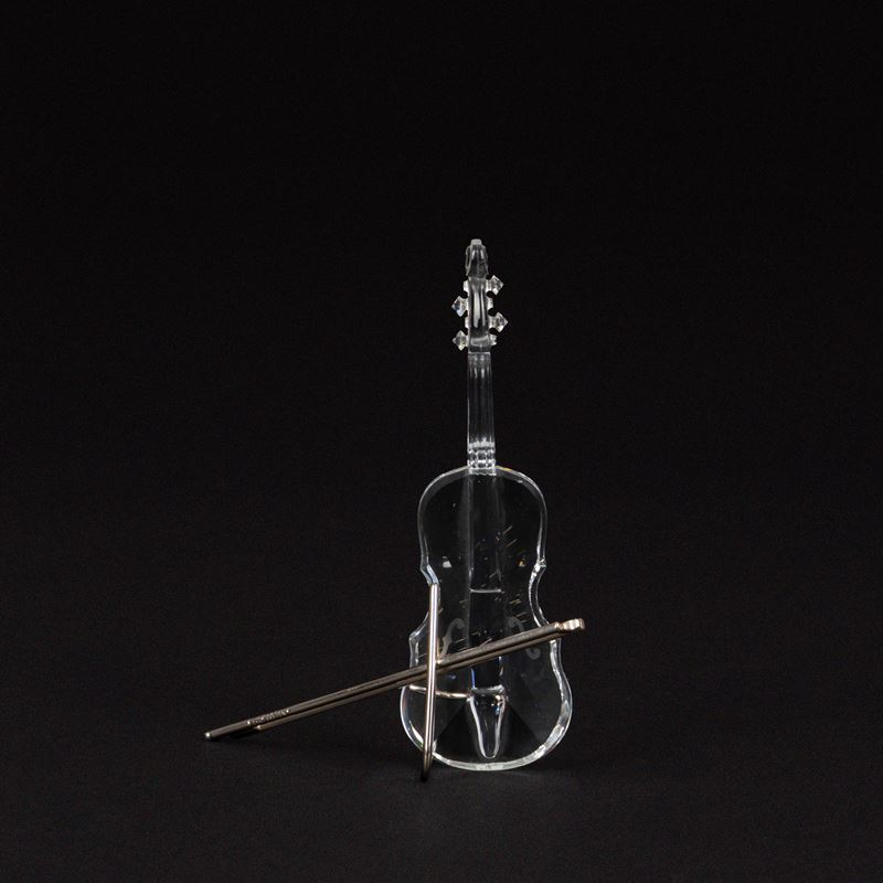 Swarovski - Violino in cristallo con archetto e stand (n. 203056)