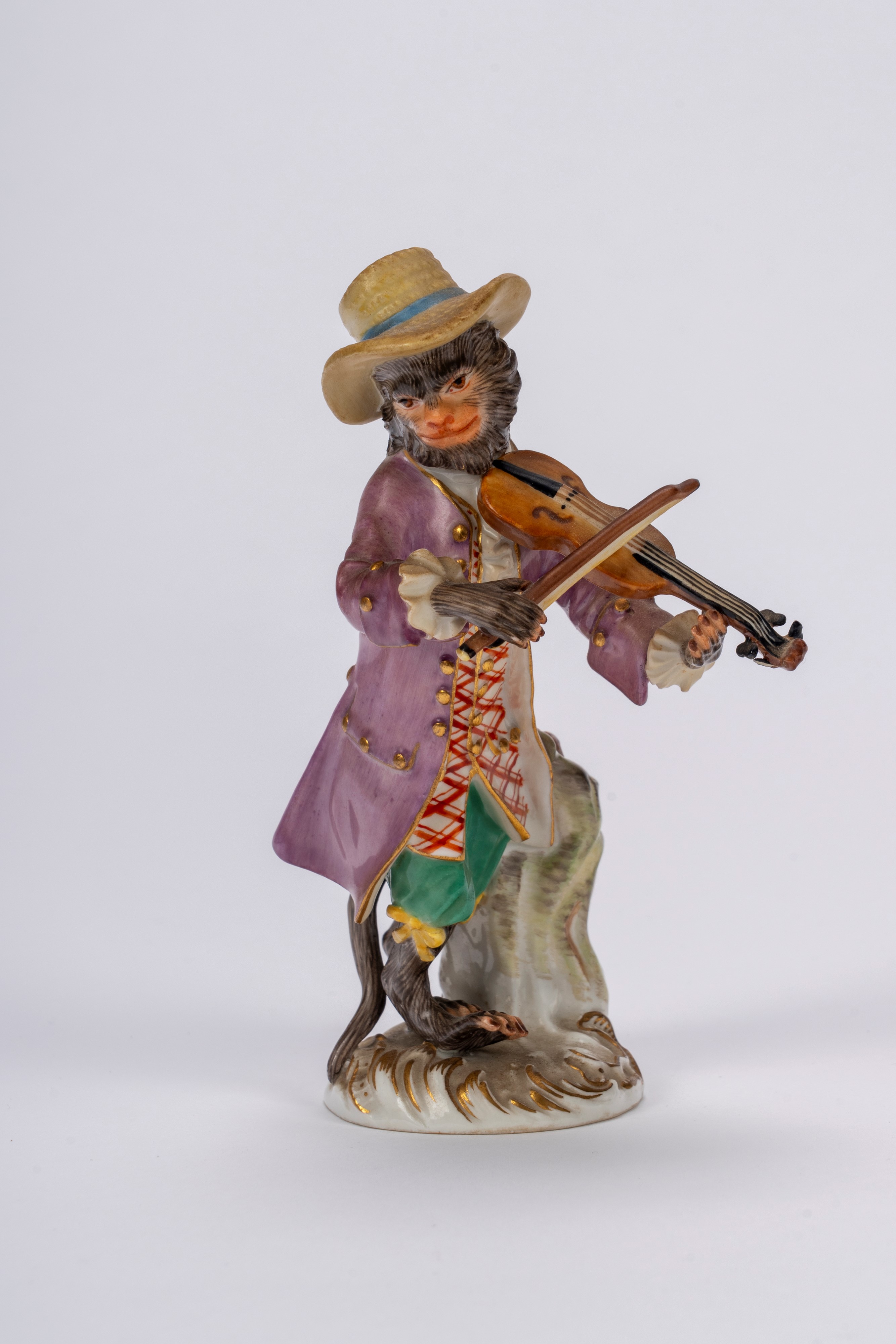 Manifattura di Meissen, Orchestra di scimmie in porcellana policroma, con leggio