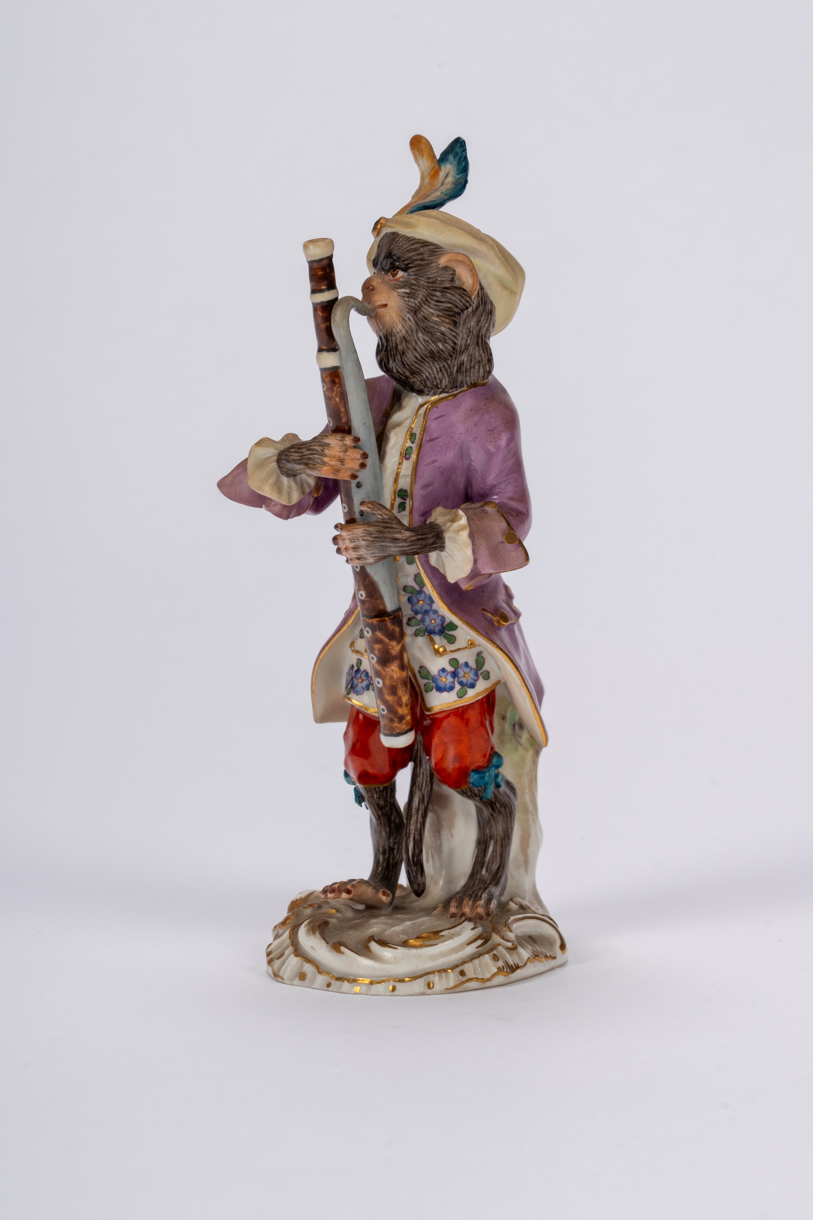 Manifattura di Meissen, Orchestra di scimmie in porcellana policroma, con leggio