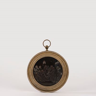 Placca circolare in bronzo con bassorilievo, Morte di Napoleone Bonaparte