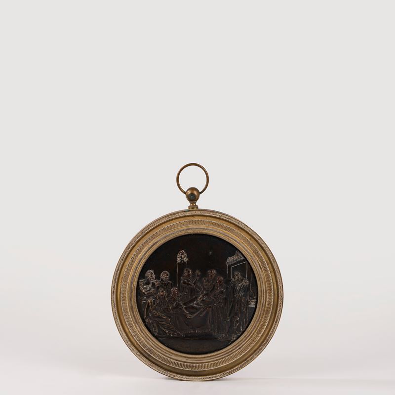 Placca circolare in bronzo con bassorilievo, Morte di Napoleone Bonaparte