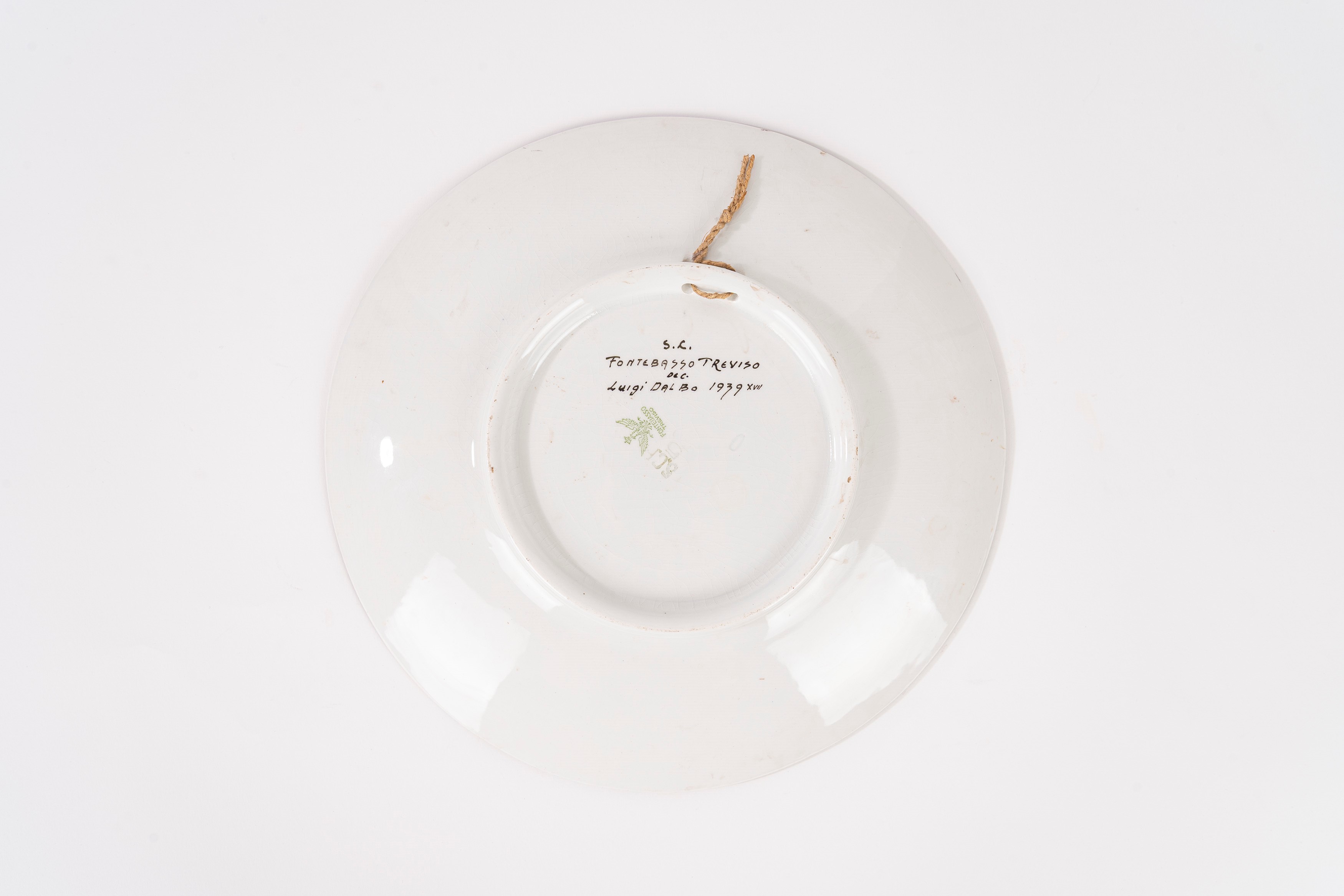 Ceramiche Fontebasso - Piatto decorativo per i Cavalleggeri di Salluzzo (terraglia a colaggio, 19...
