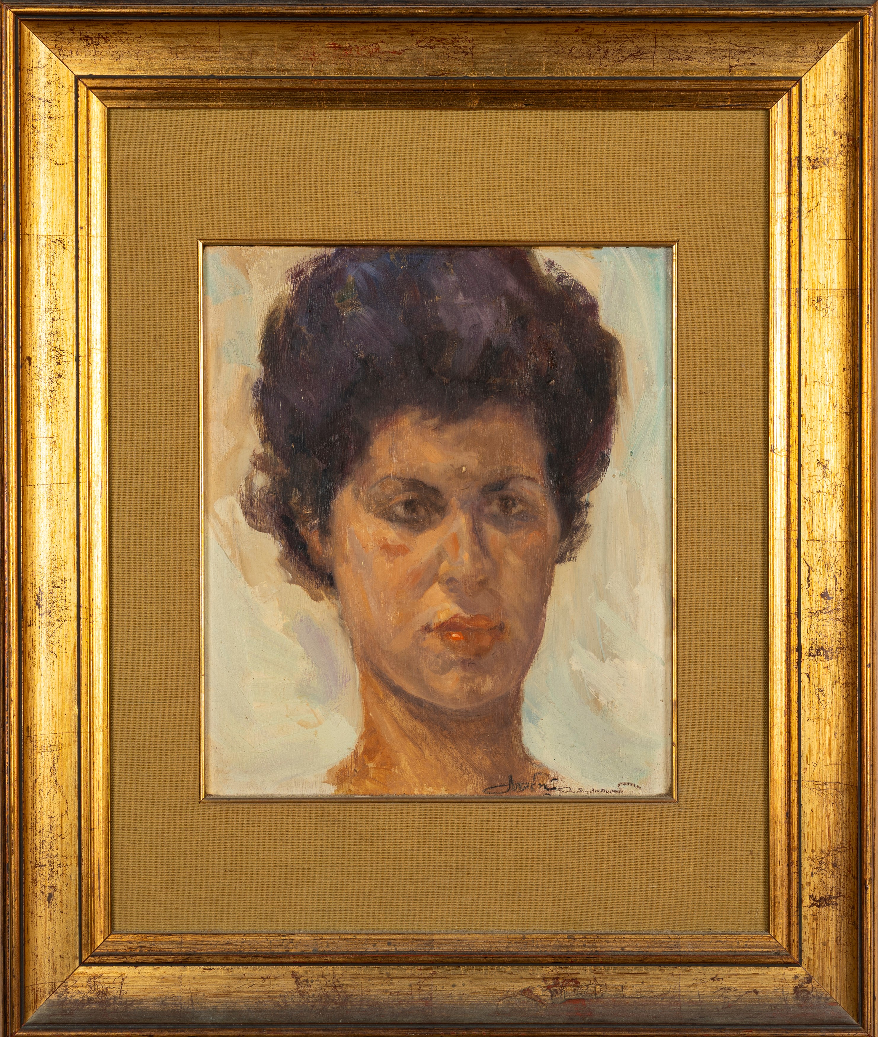 Scuola Italiana, Secolo XX - Scuola italiana, Ritratto di giovane donna, olio su tavola