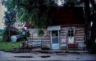 Route 66. Villaggio fantasma, Spencer Illinois, C-print vintage