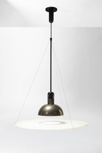 Lampada a sospensione a luce diretta modello “Frisbi”, 1978