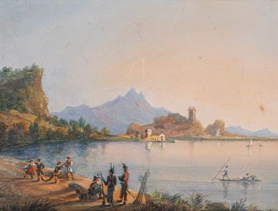 Lago di Fusaro, acquerello su cartoncino, 1827