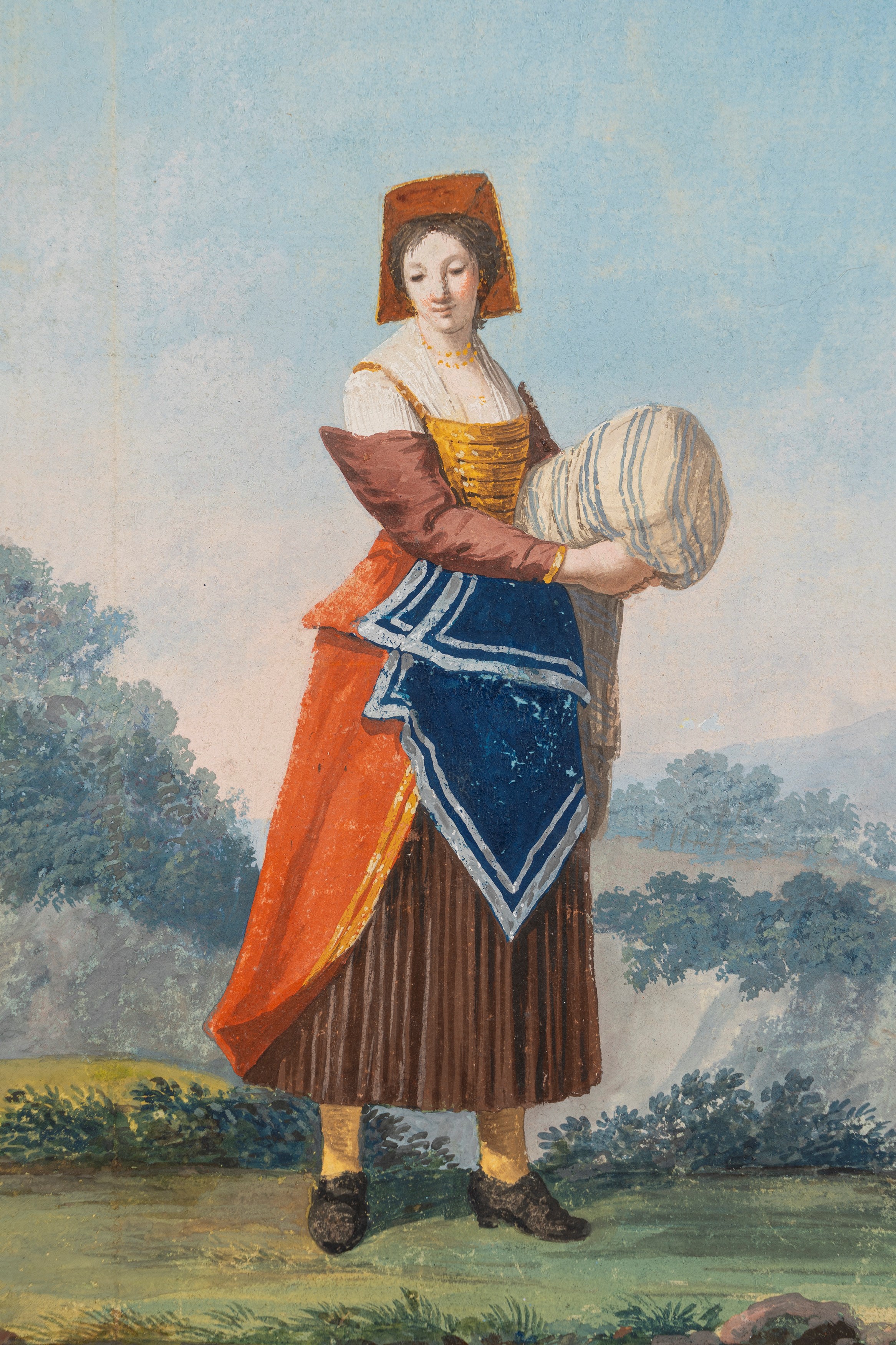 Alessandro D'anna - Donna di Caspoli, gouache su cartoncino
