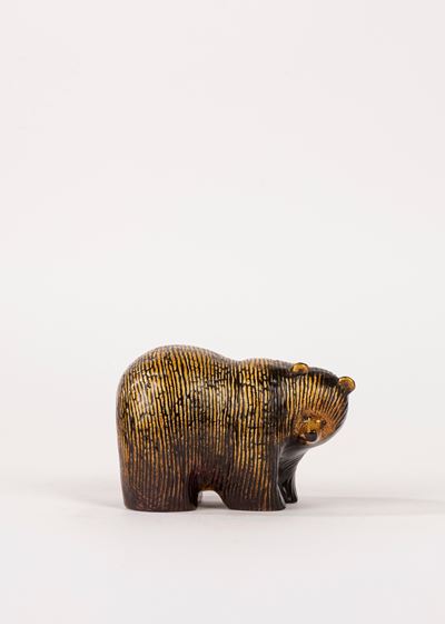 Scultura in ceramica raffigurante orso, Gustavsberg Stoccolma