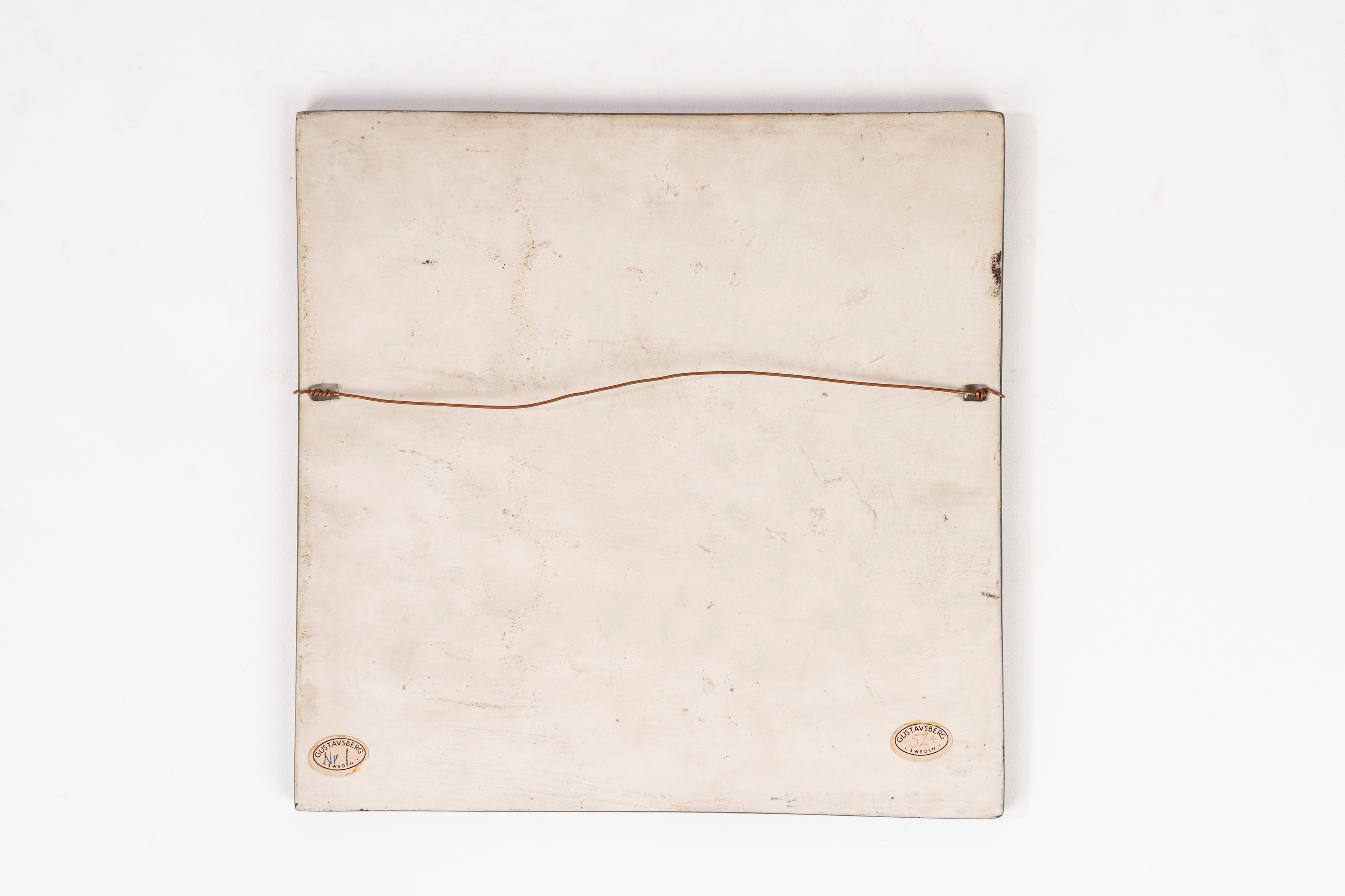 Lisa Larson - Placca con nave vichinga (Gustavsberg Stoccolma)
