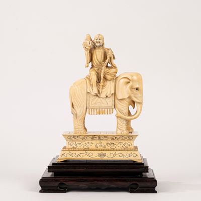 Scultura in avorio, saggio su elefante, Cina, inizi secolo XX