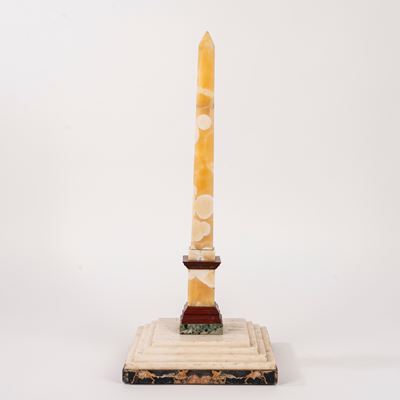 Obelisco di San Pietro, Grand Tour, in marmi vari, restauro al fusto e alla base