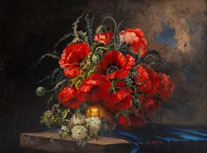 Vaso di papaveri rossi