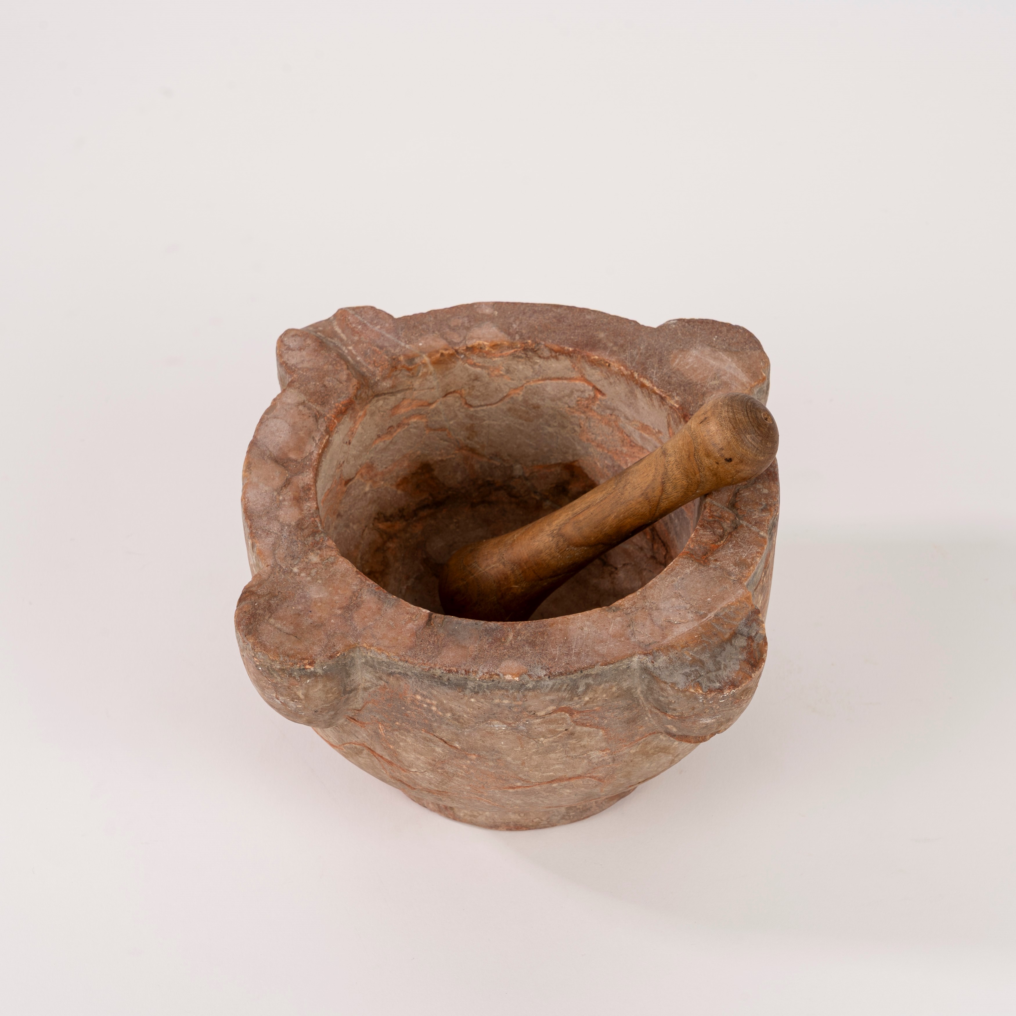 Mortaio antico in marmo, dimensioni 13 × 23 × 23 cm