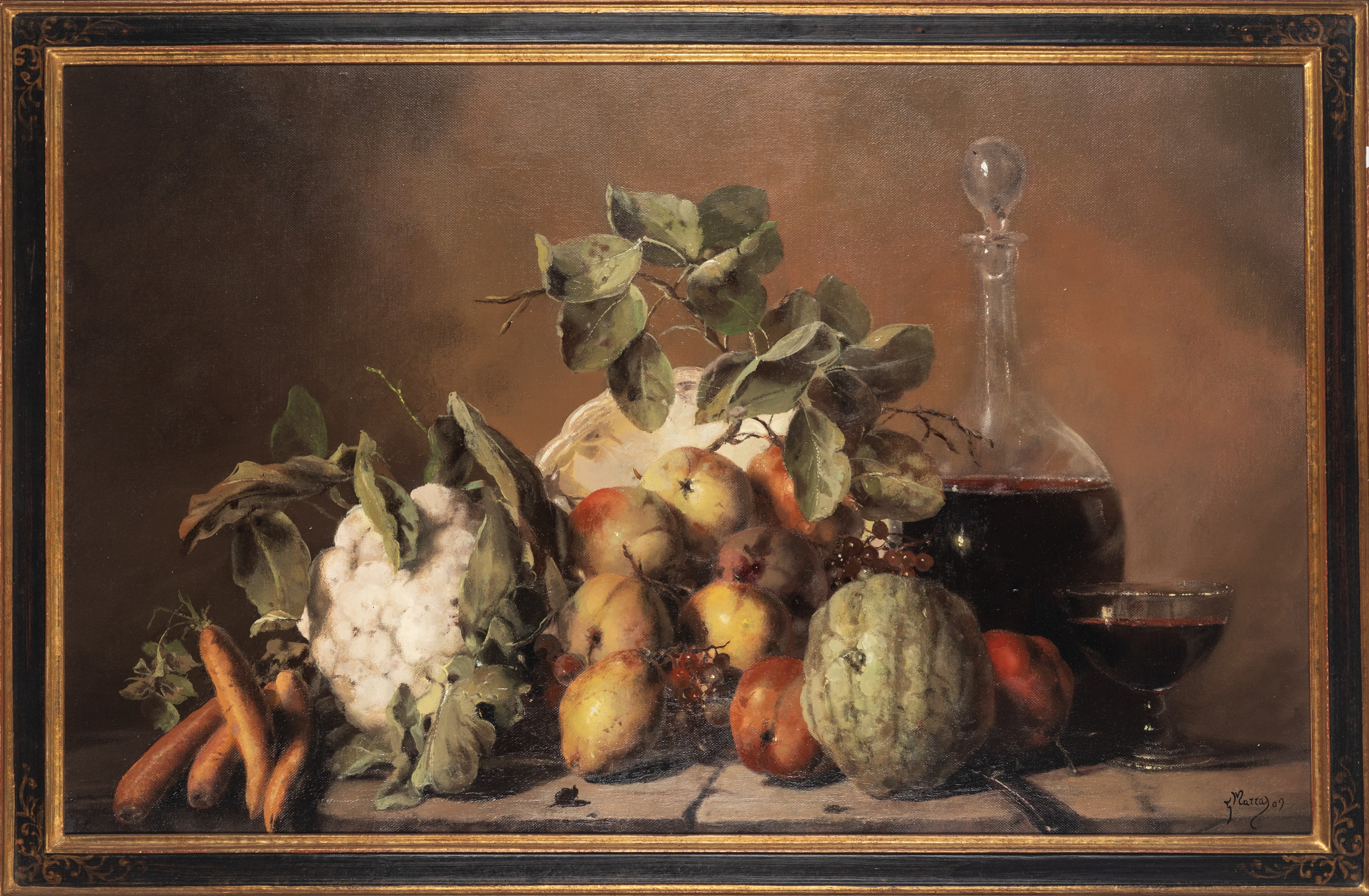 Scuola del Secolo XX - G. Marra(s), Nature morte, coppia di oli su tela