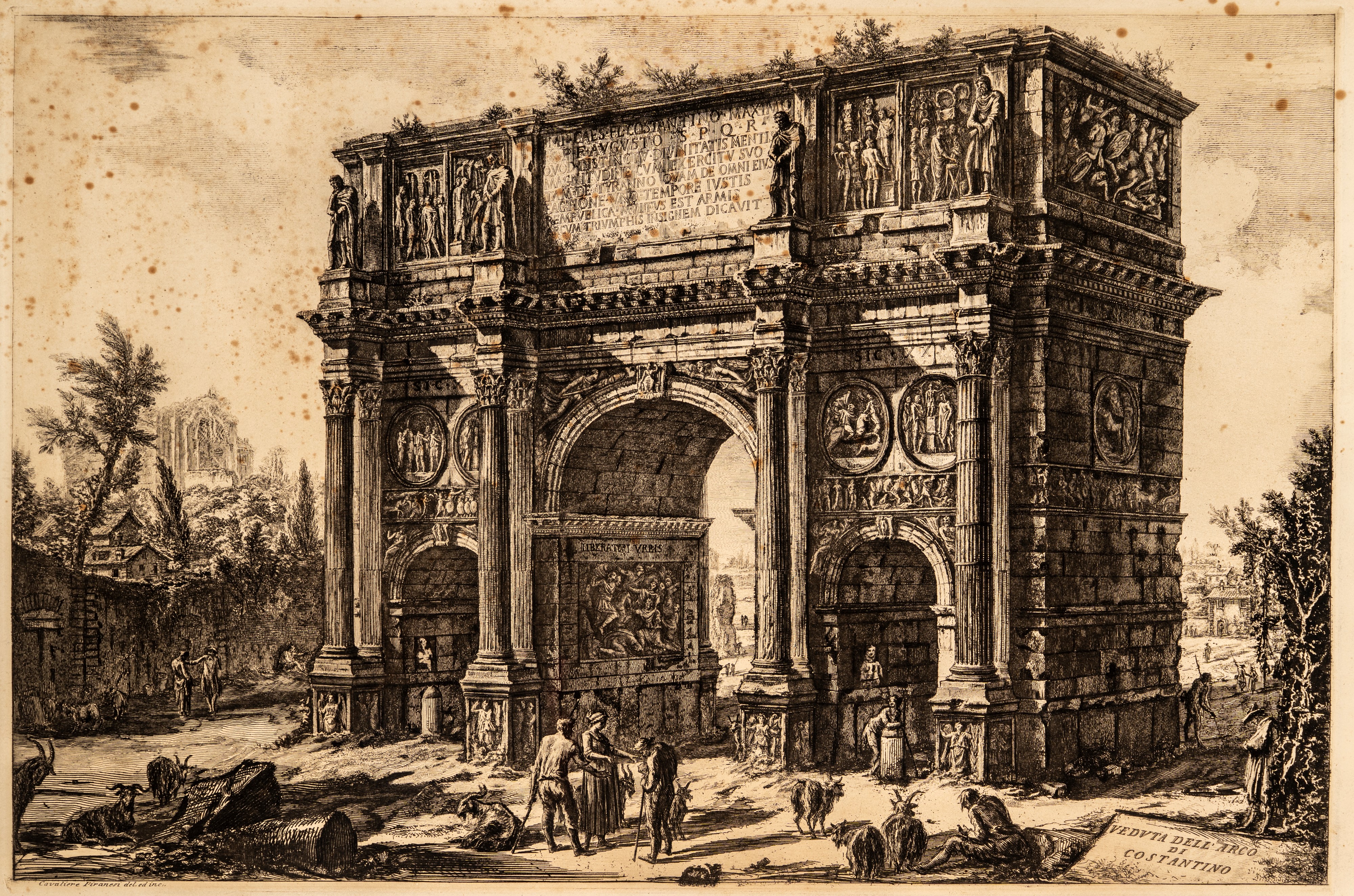 Giovanni Battista Piranesi, Veduta dell’Arco di Costantino, incisione