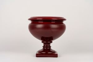 Grande vaso portafiori in ceramica sangue di bue