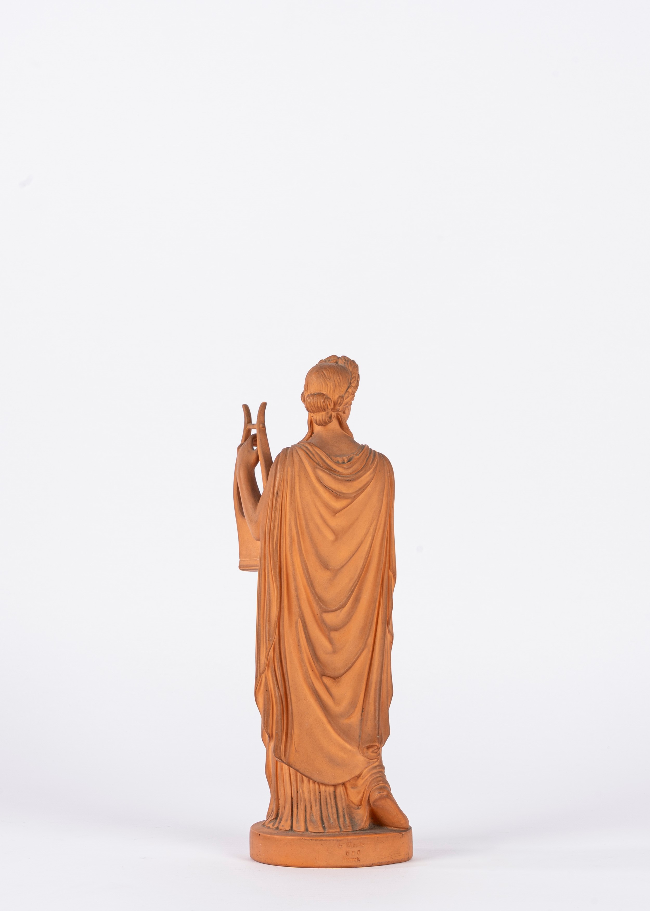 L. Hjorth, Scultura in terracotta raffigurante figura classica con lira, modello n. 520