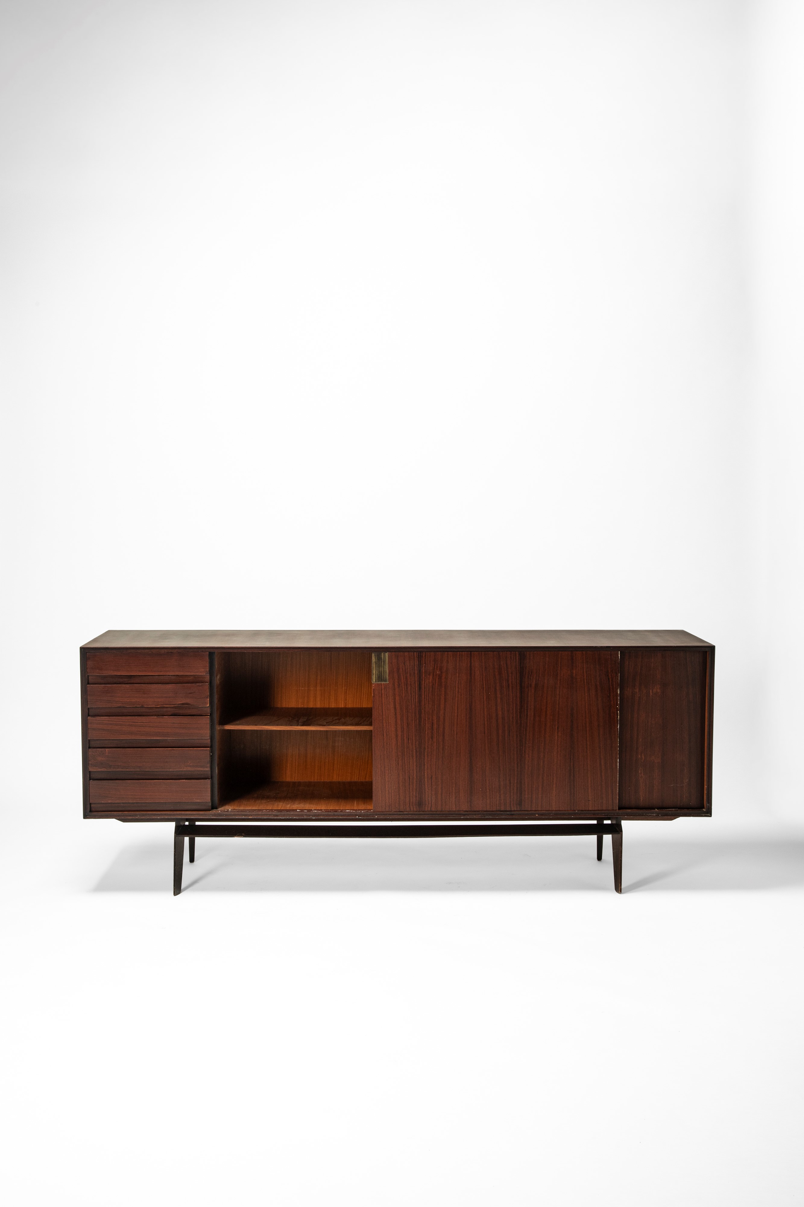 Edmondo Palutari - Credenza in legno e ottone (circa 1960)