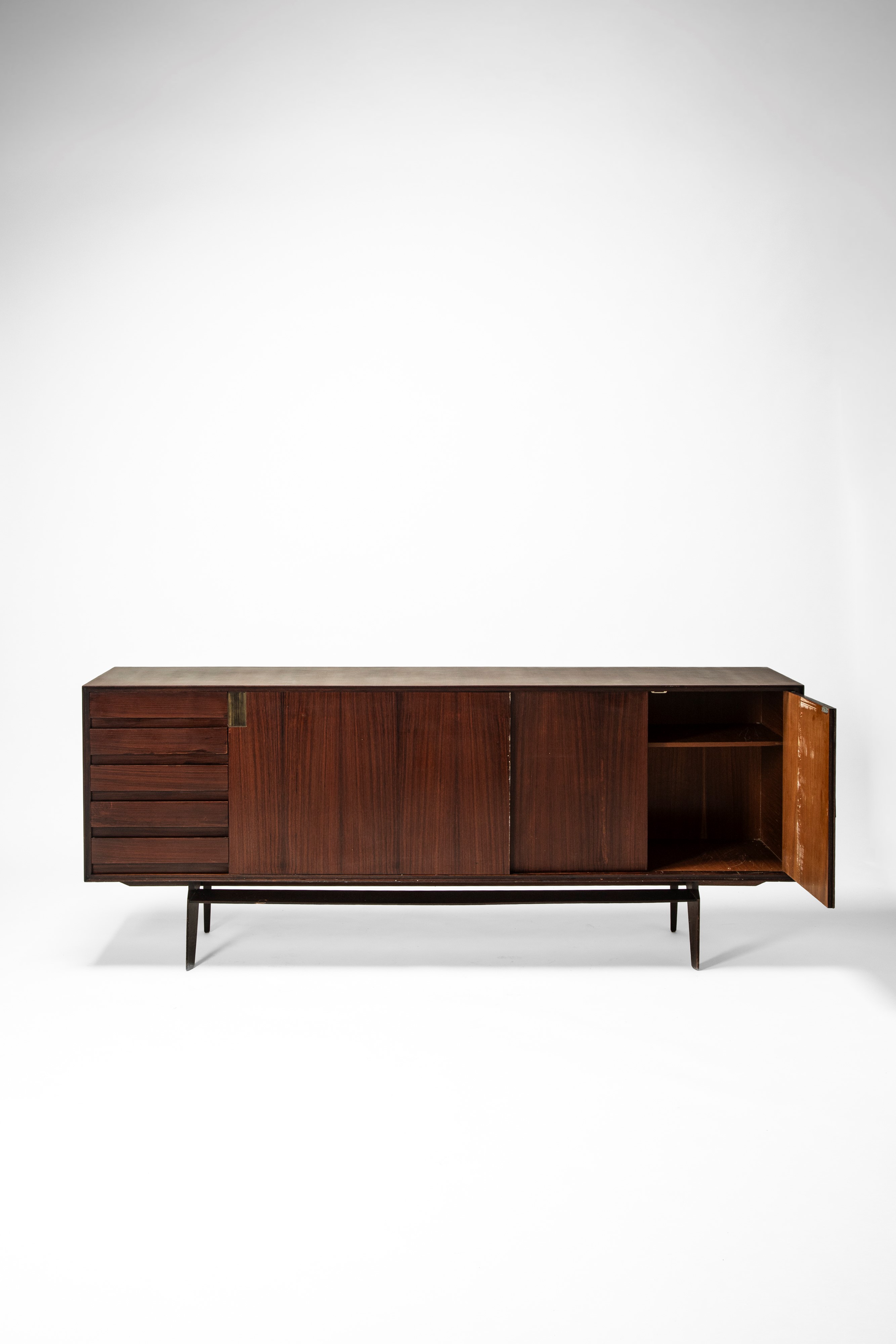 Edmondo Palutari - Credenza in legno e ottone (circa 1960)