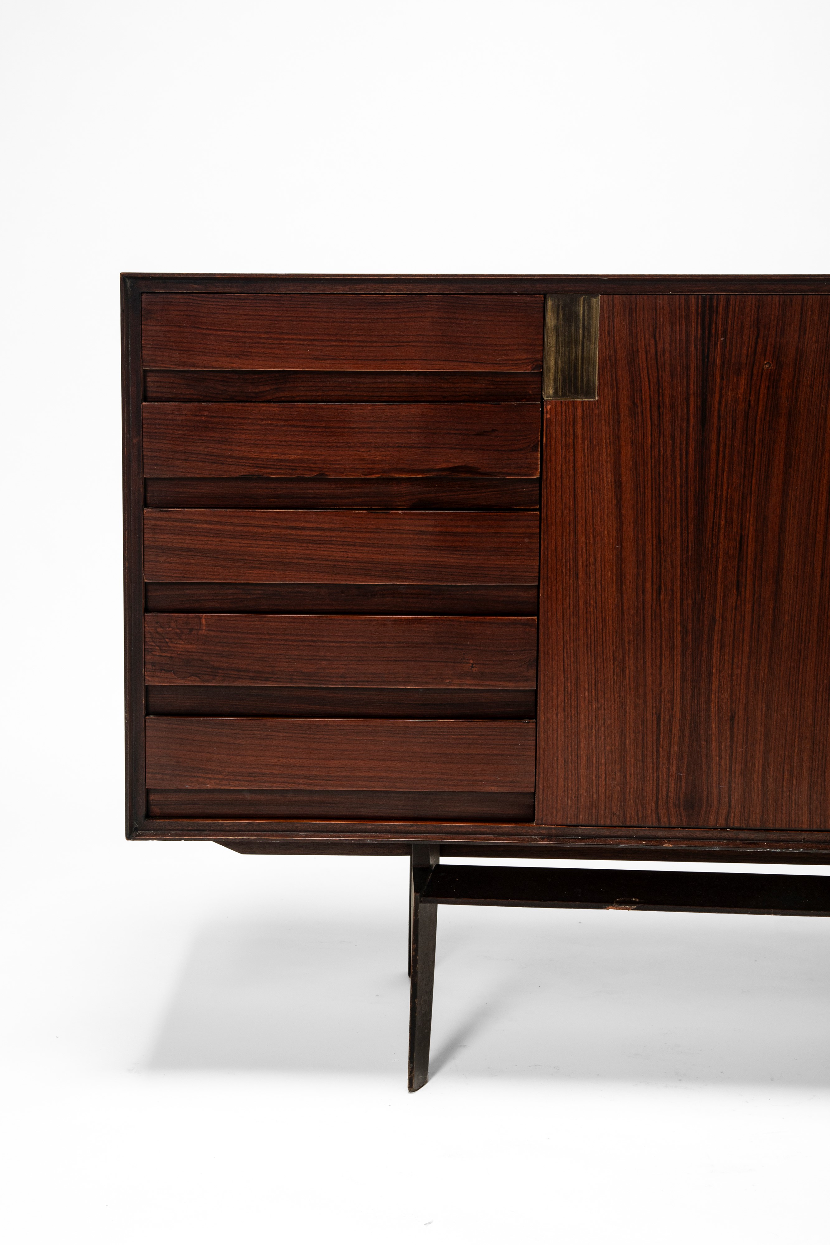 Edmondo Palutari - Credenza in legno e ottone (circa 1960)