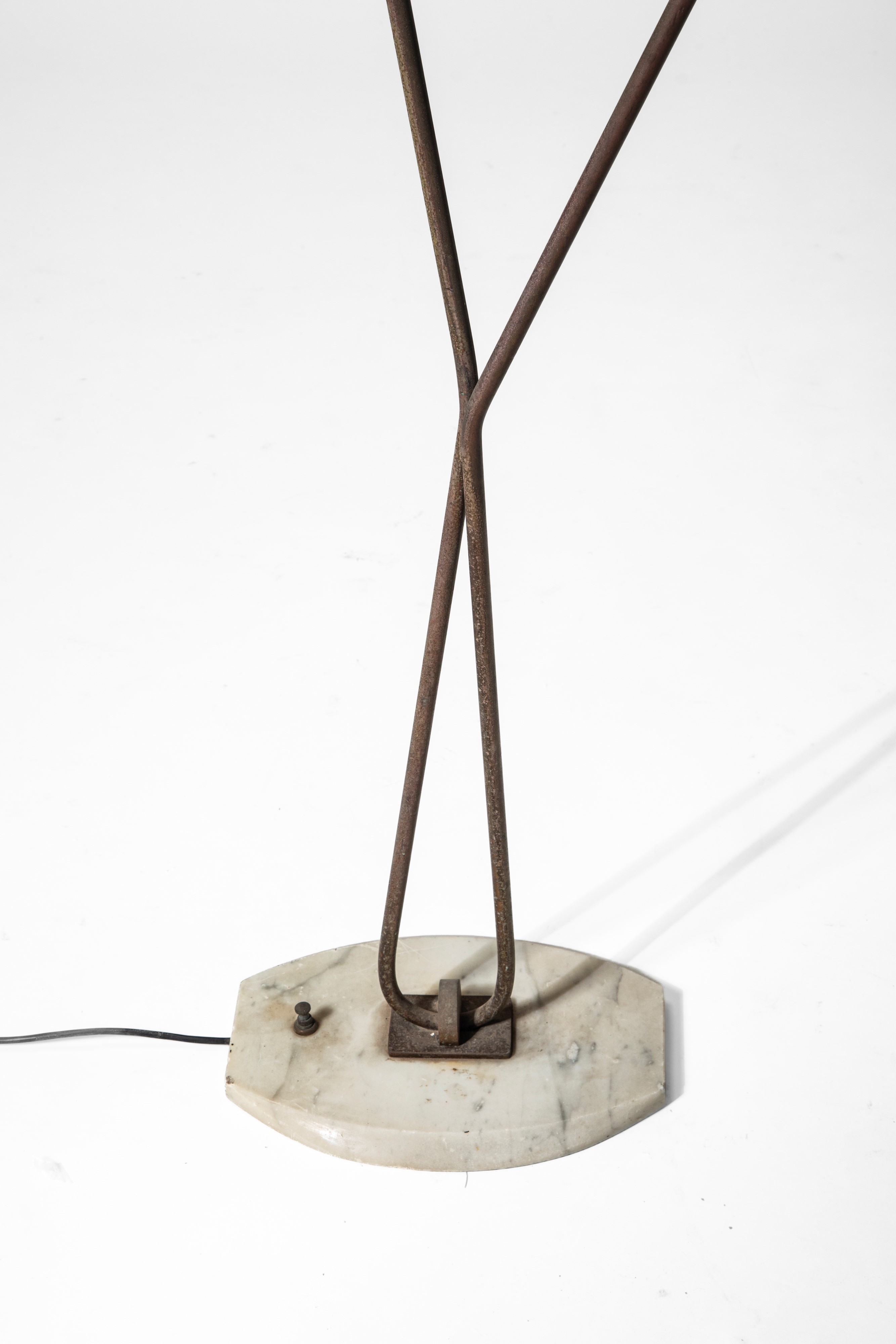 Stilux - Lampada da terra in ottone, vetro e marmo