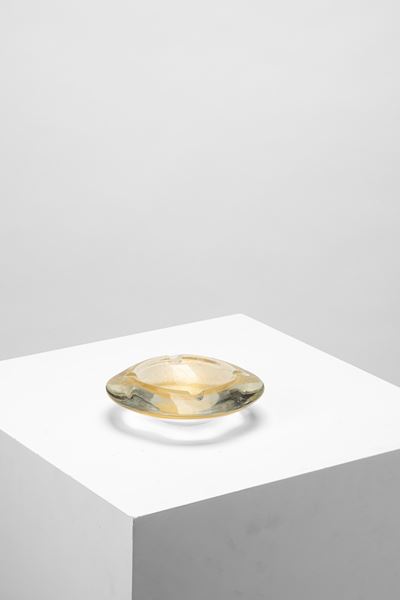 Posacenere in vetro con foglia d’oro
