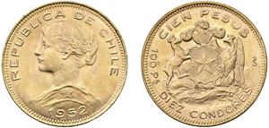 100 Pesos 1952, Santiago del Cile.