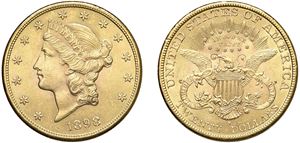 20 dollari 1899 S, "Liberty head", San Francisco.