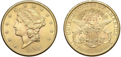 Dollaro degli Stati Uniti, 20 dollari 1899-S “Liberty Head”, oro (San Francisco)