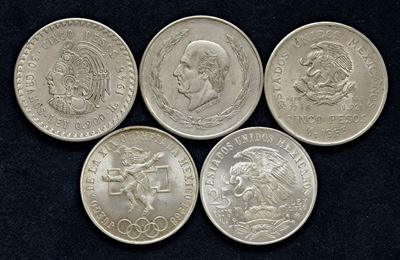 Lotto di 5 monete in argento XX secolo