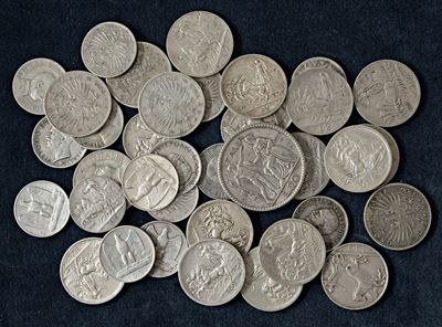 Vittorio Emanuele III, Lotto di 37 monete in argento (varie date, Roma)