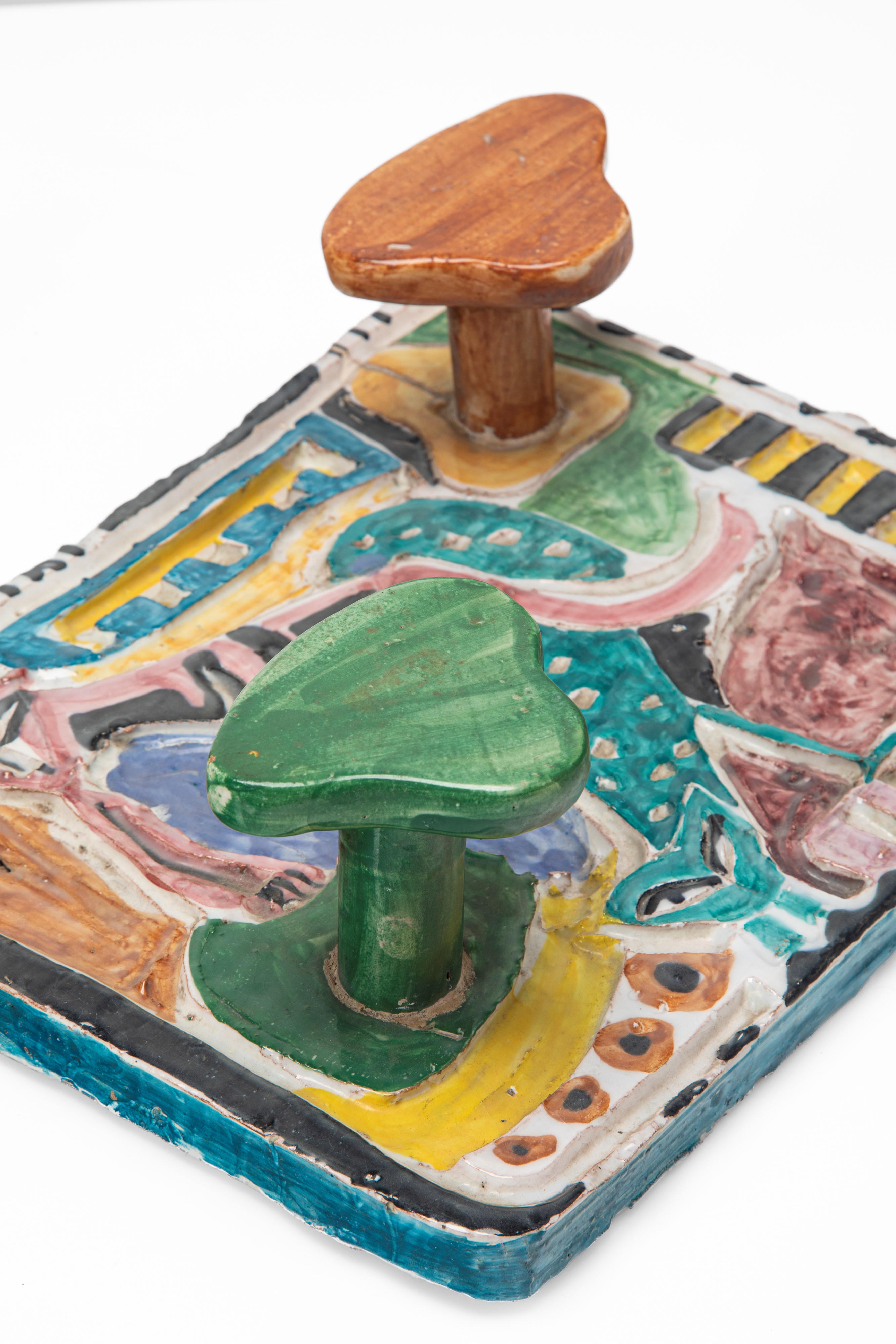 Manifattura Italiana - Coppia di appendiabiti da parete, ceramica smaltata (produzione italiana, ...