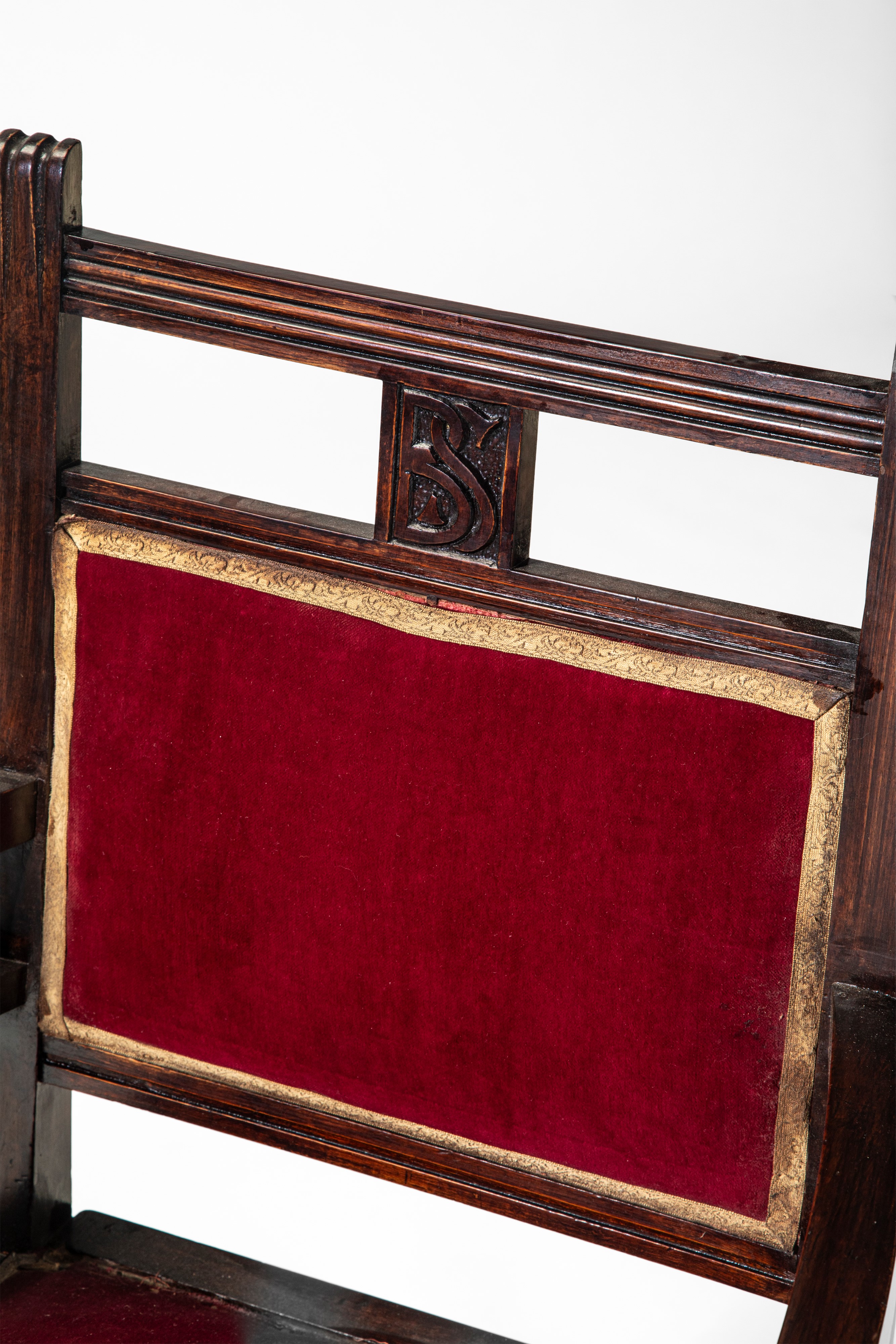 Vittorio Ducrot - Coppia di poltrone in legno e velluto (stile Art Nouveau/Art Déco)