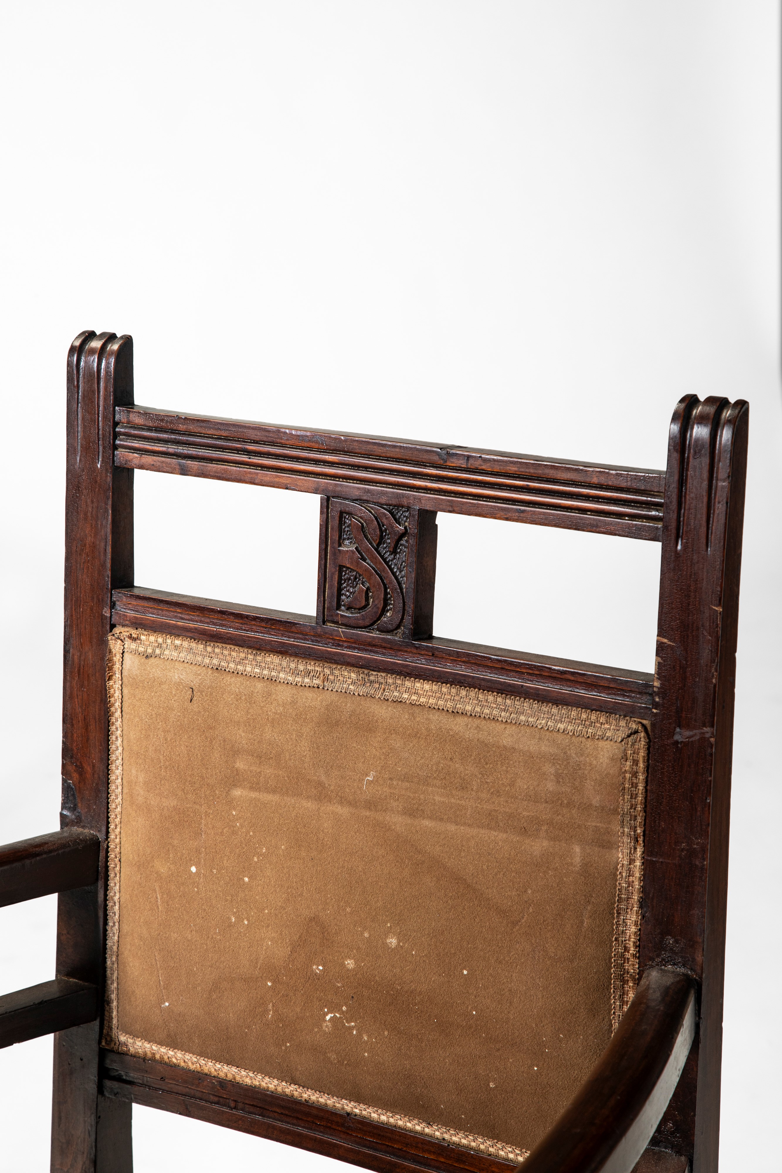 Vittorio Ducrot - Coppia di poltrone in legno e pelle (stile Art Déco), 1900 circa