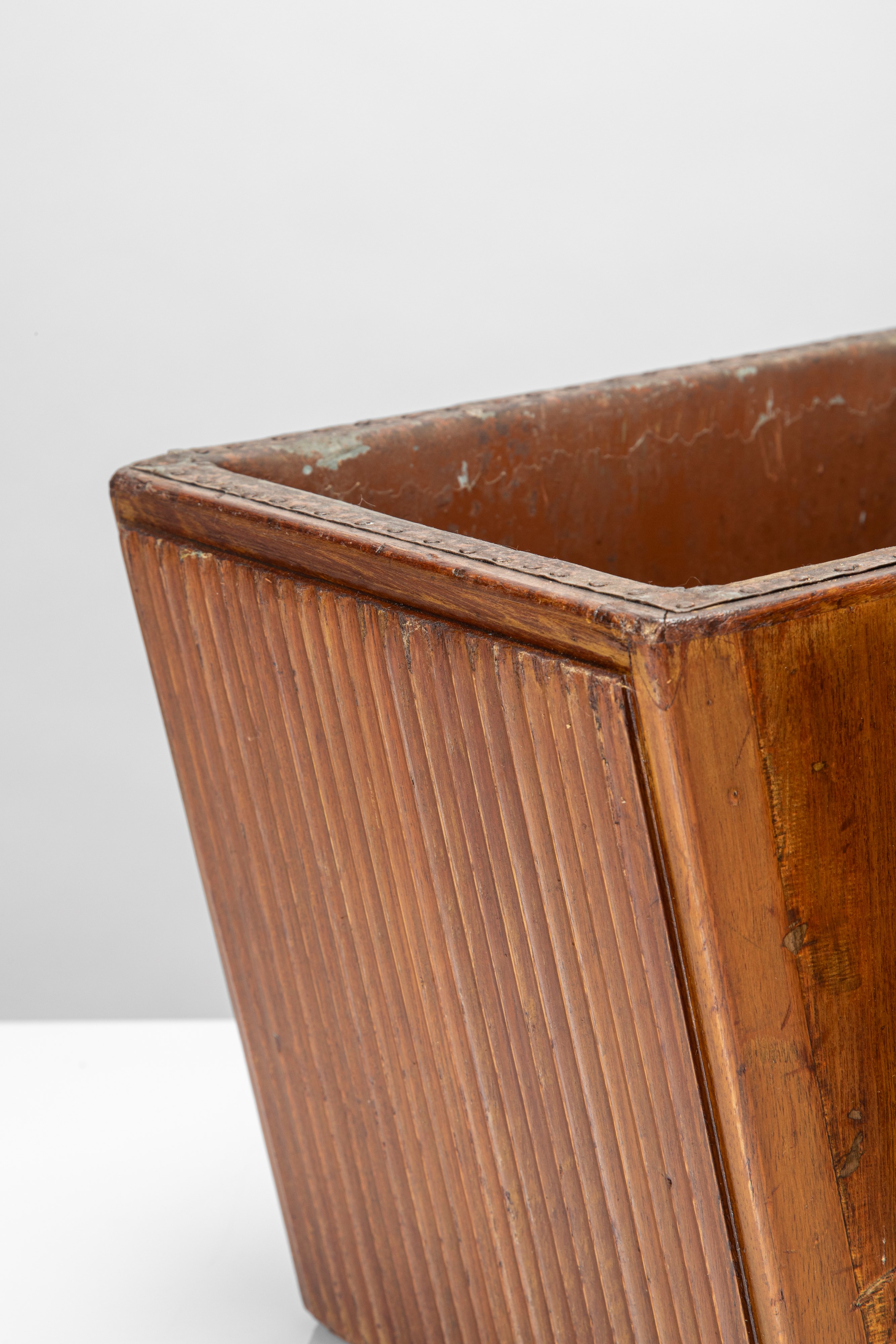 Manifattura Italiana - Coppia di fioriere, legno, legno impiallacciato e metallo, 1930 circa