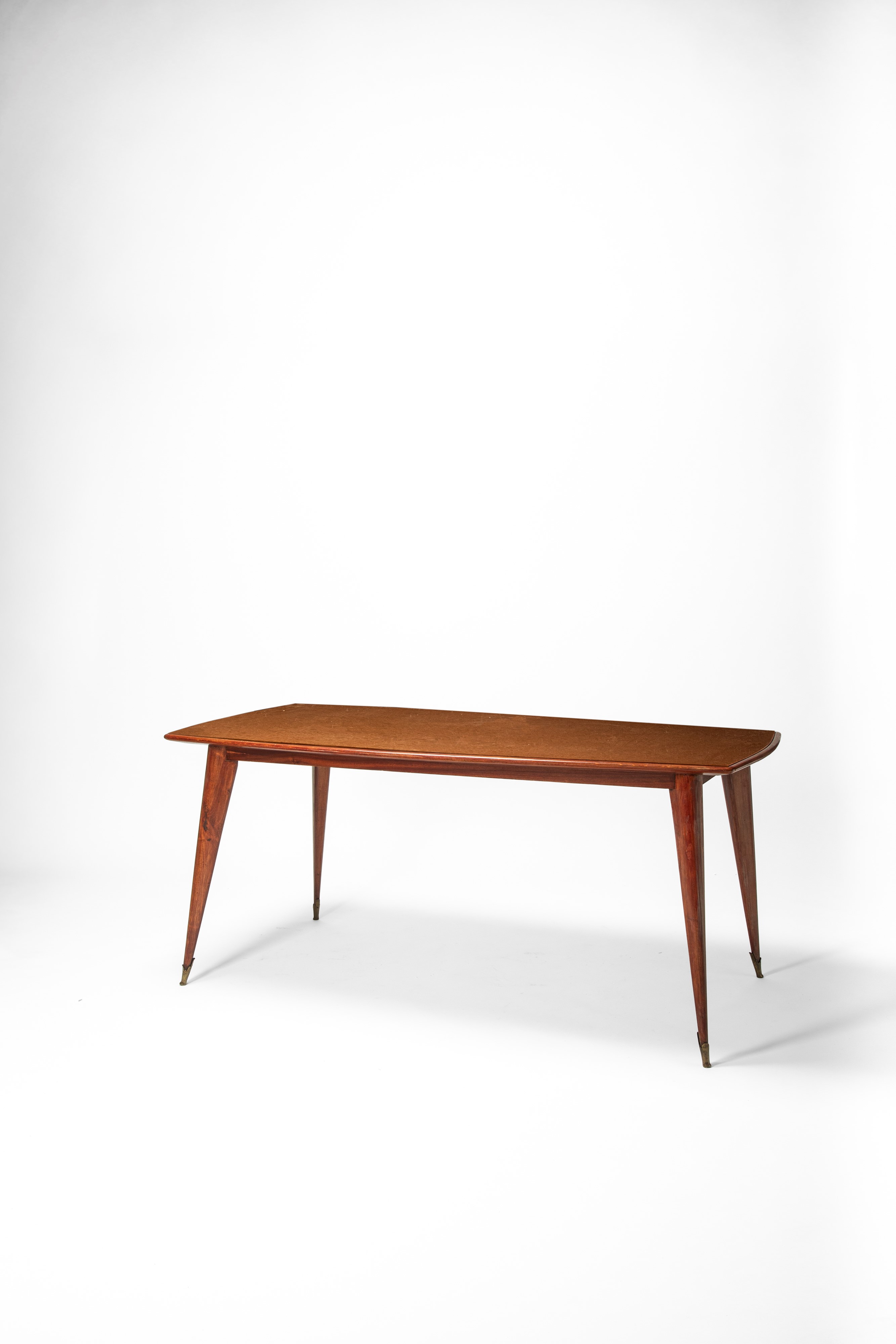 Manifattura Italiana - Tavolo, legno impiallacciato, vetro dipinto, 1940 circa