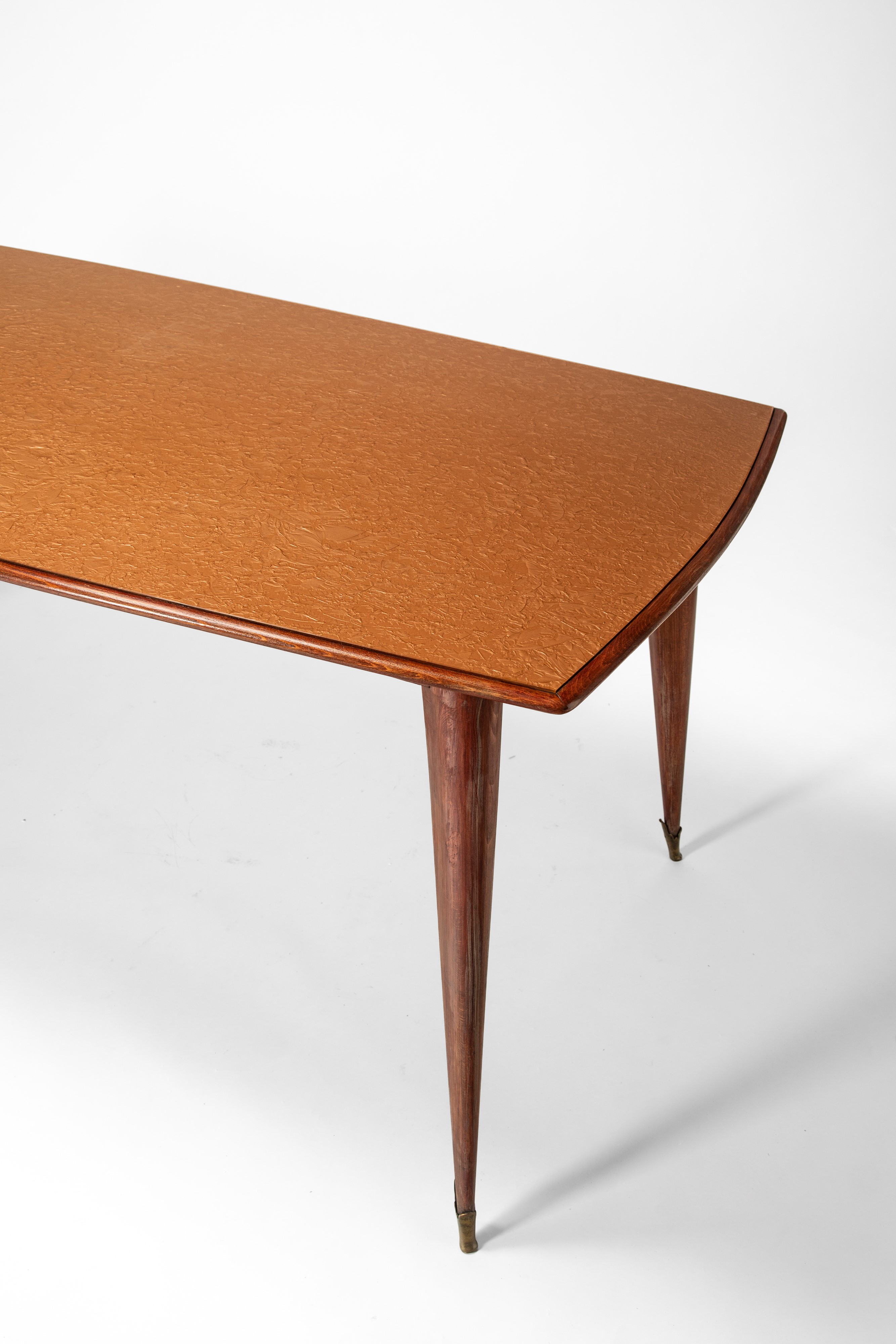 Manifattura Italiana - Tavolo, legno impiallacciato, vetro dipinto, 1940 circa