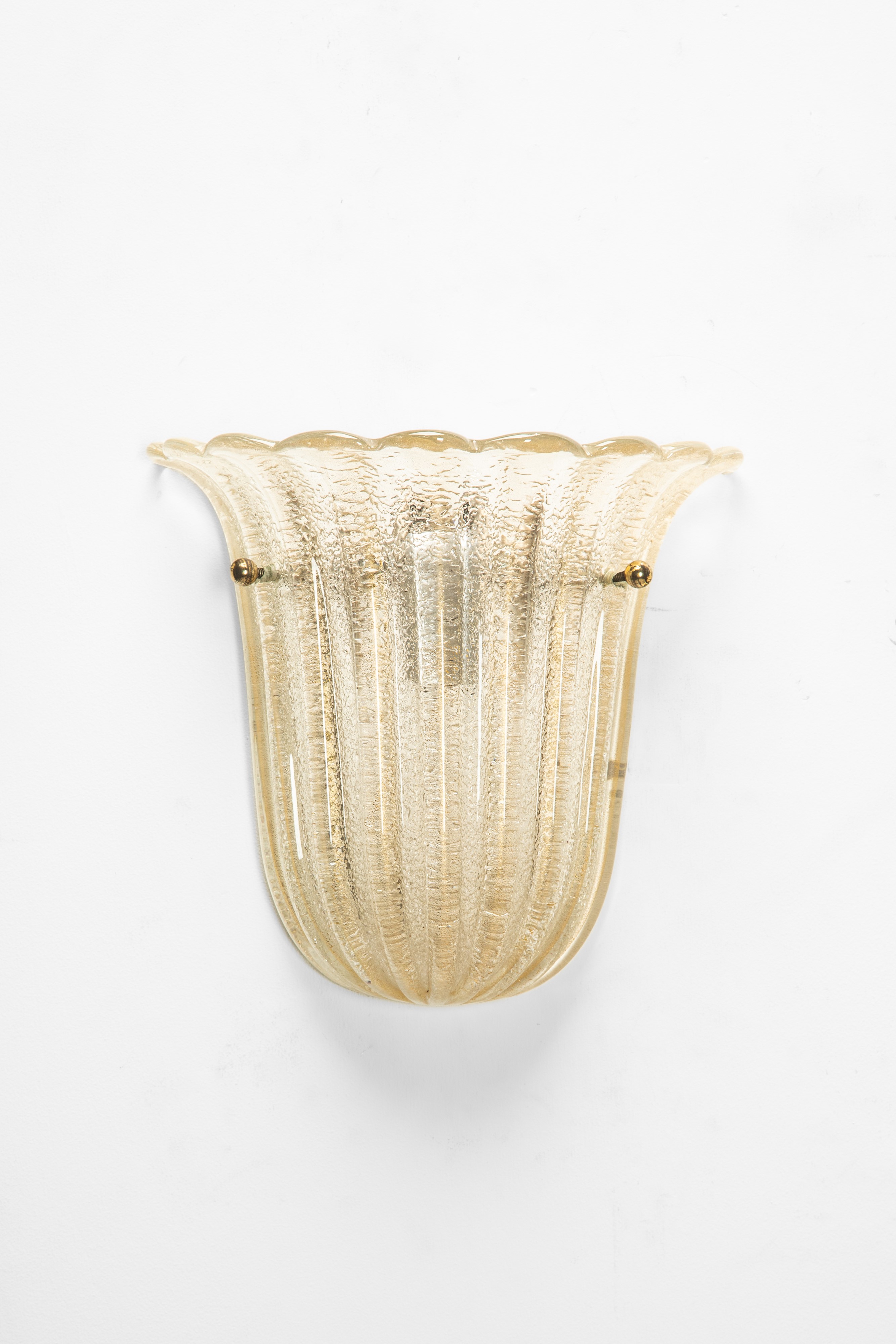 Barovier & Toso - Coppia di lampade da parete in vetro costolato