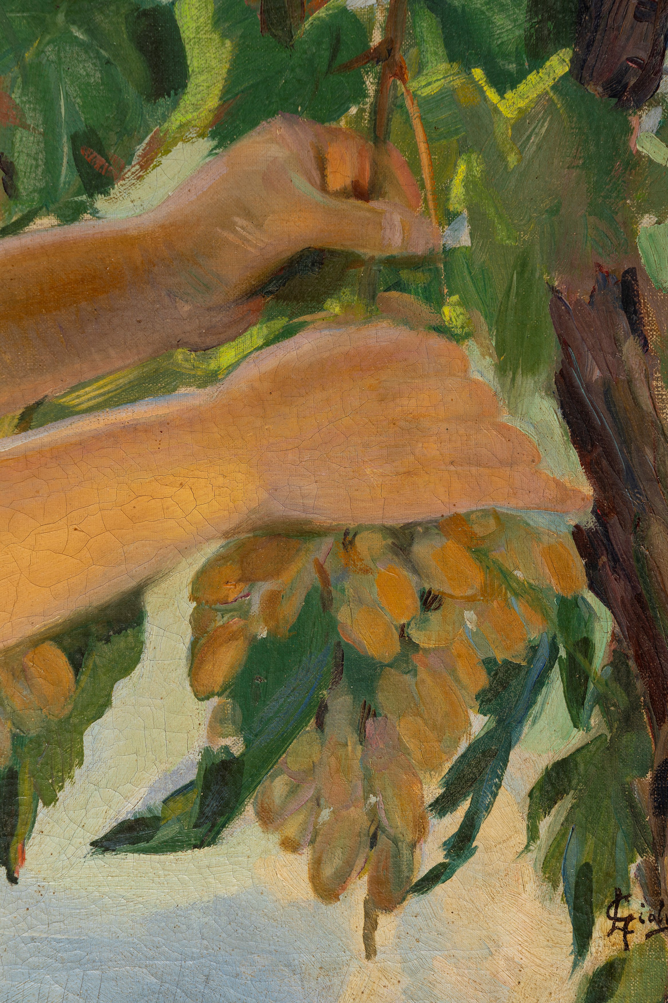 Luigi Gioli - La vendemmiatrice, olio su tela