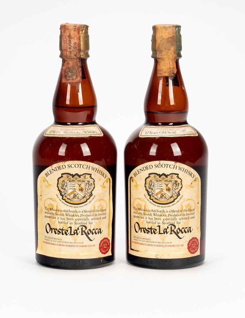 Scozia - Oreste La Rocca, Blended Scotch Whisky 12 anni (2 bottiglie)