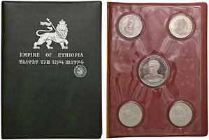 HAILE SELASSIE I, Secondo periodo (1941 - 1974) - Proof set numerato di 5 valori, 1972.