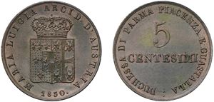 MARIA LUIGIA (1815 - 1847) - 5 centesimi 1830, Milano.