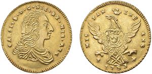 CARLO DI BORBONE (1734 - 1759) - Doppia oncia 1753, sigle P N, Palermo.